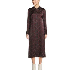 Madewell Louise Black and Red Long Sleeve Dress NWT